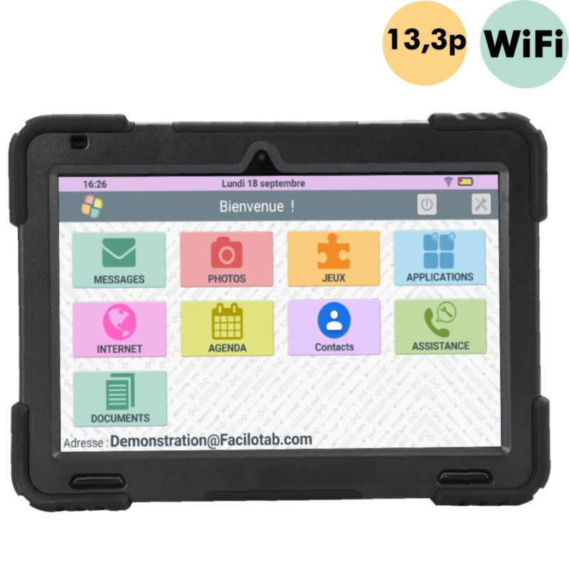 Facilotab - Tablette XXL 13,3 pouces - WiFi 128 Go - Android 13  - 1