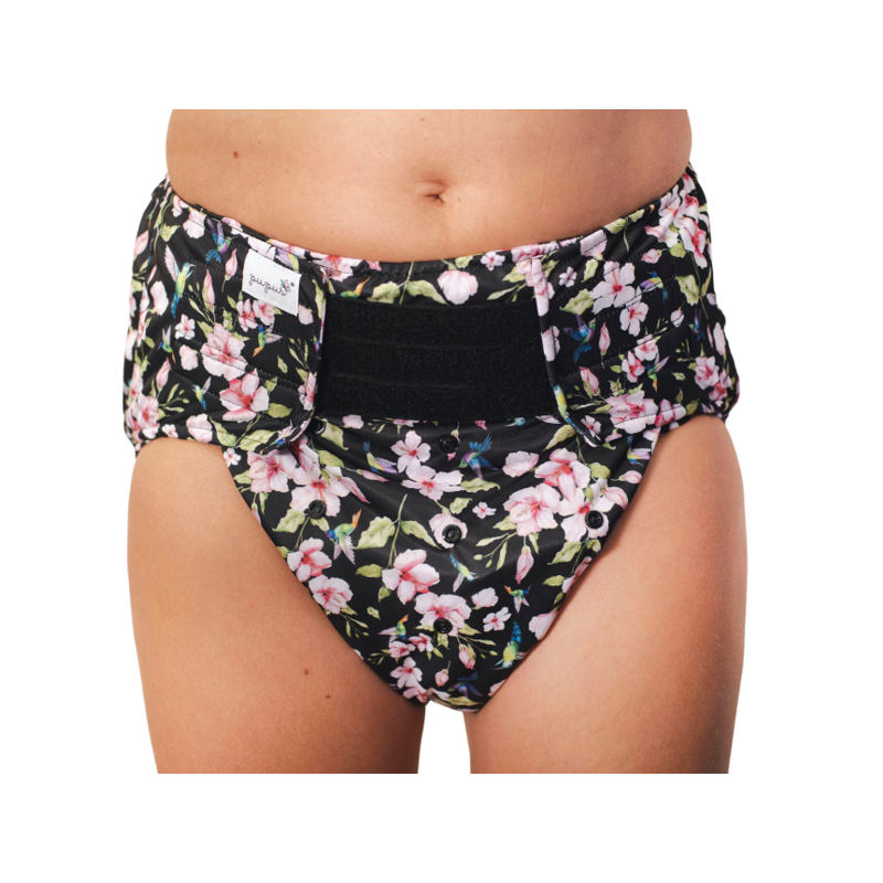 Couche lavable adulte fleurs - Pupus Pupus - 1