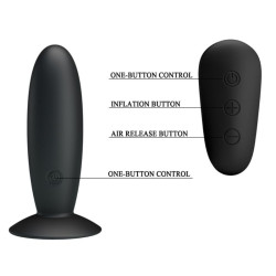 Plug anal avec télécommande vibration - Noire  - 3