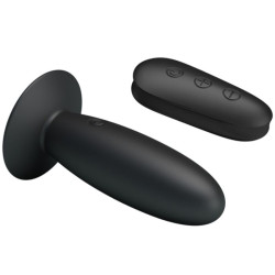 Plug anal avec télécommande vibration - Noire  - 2