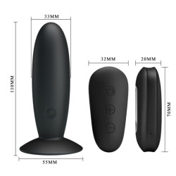 Plug anal avec télécommande vibration - Noire  - 4