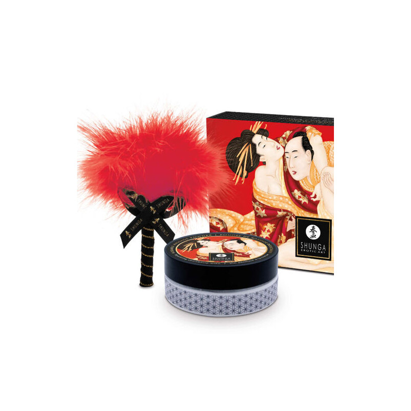 Shunga - Kit de poudre de massage comestible - Fraise  - 1