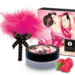 Shunga - Kit de poudre de massage comestible - Framboise  - 1