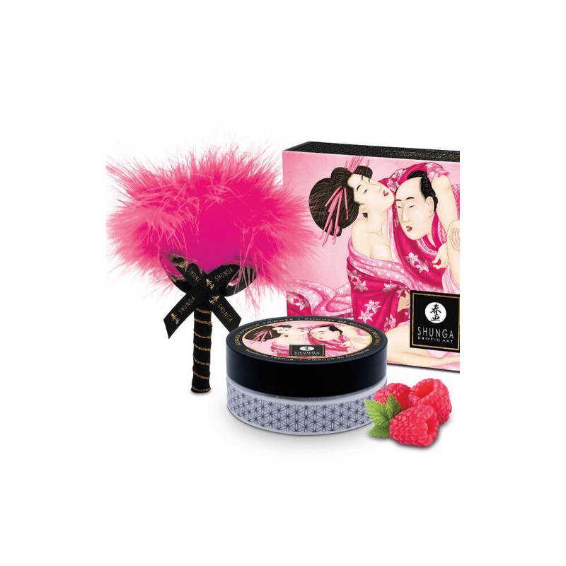 Shunga - Kit de poudre de massage comestible - Framboise  - 1