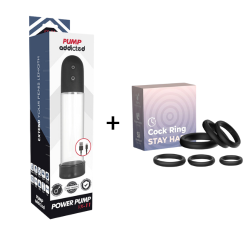 Pompe à érection automatique Pump Addicted + 6 anneaux de constriction PUMP ADDICTED - 1