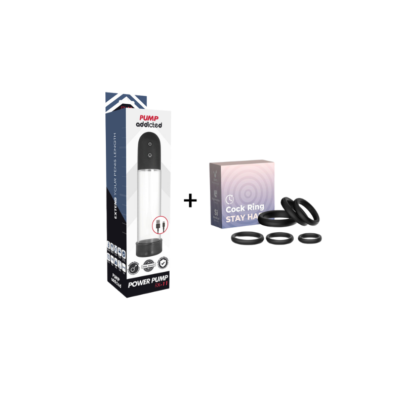 Pompe à érection automatique Pump Addicted + 6 anneaux de constriction PUMP ADDICTED - 1