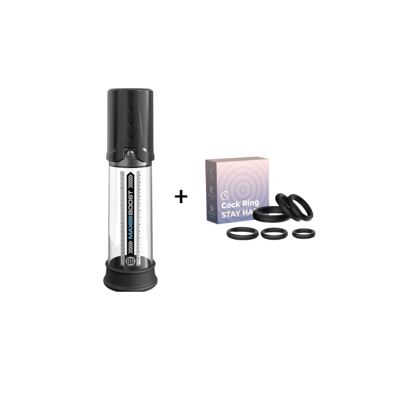 Pompe à érection - Pump Worx - Noir + 6 anneaux de constriction JAMYJOB - 1
