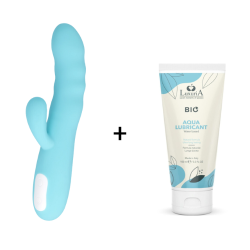 Mia - Vibrateur Rotatif eiffel turquoise bleu + Lubrifiant BIO 100 ml MIA - 1