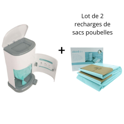 Poubelle à couches 26 litres + 2 recharges de sac - Janibell Identités - 1