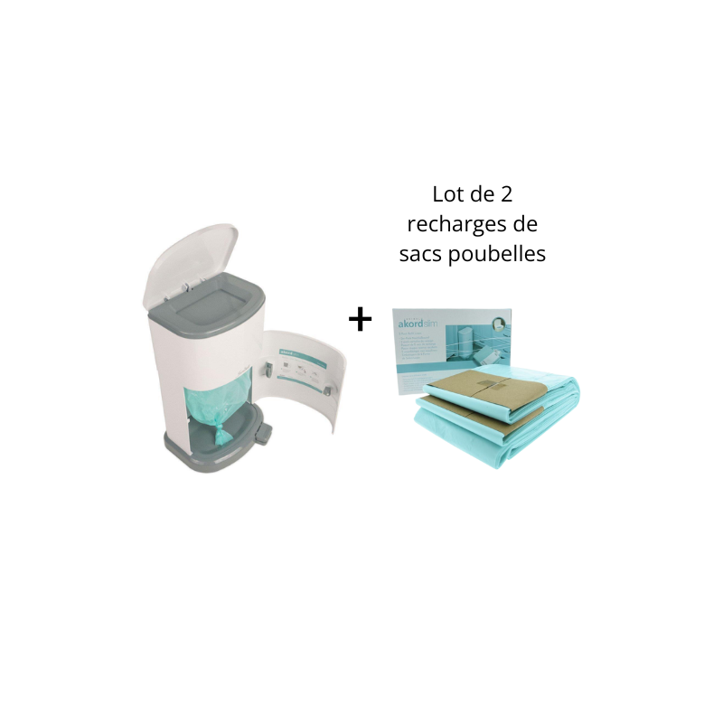 Poubelle à couches 26 litres + 2 recharges de sac - Janibell Identités - 1