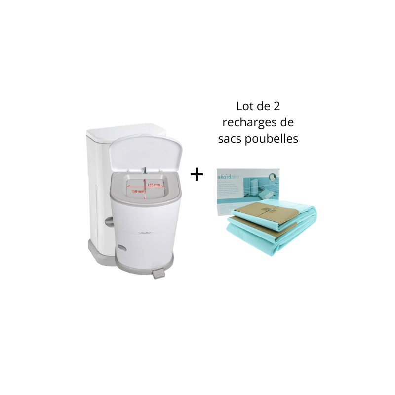 Poubelle à couches 41 litres + 2 recharges de sac - Janibell Identités - 1