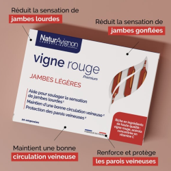 Complément alimentaire Jambes légères - Vigne rouge NaturAvignon - 2