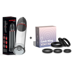 Pack pompe à érections automatique XPAND 3 + 6 anneaux de constriction JAMYJOB - 1