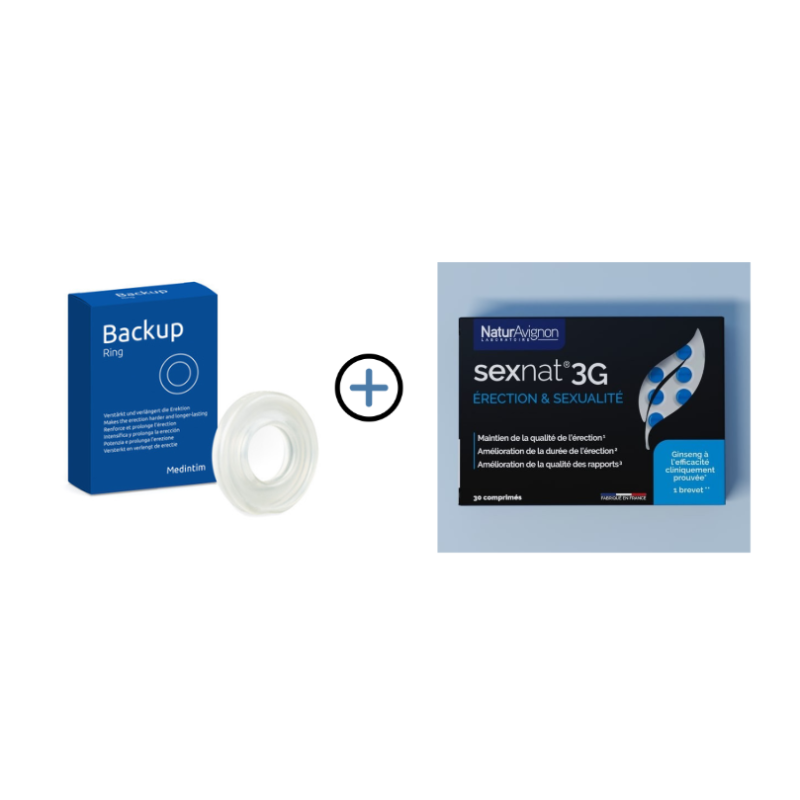 Anneau BackupRing + complément alimentaire Sexnat 3G Medintim - 1