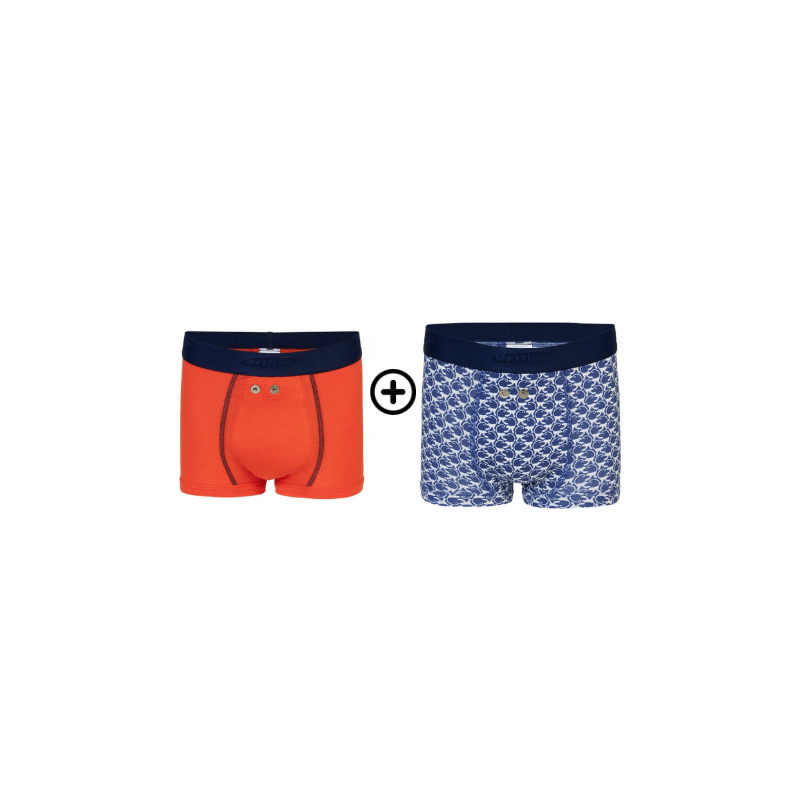 PROMOTION - 2 Boxers garçon Uriflex pour alarmes 8 ans - tour de taille : 55-58 cm URIFLEX - 1