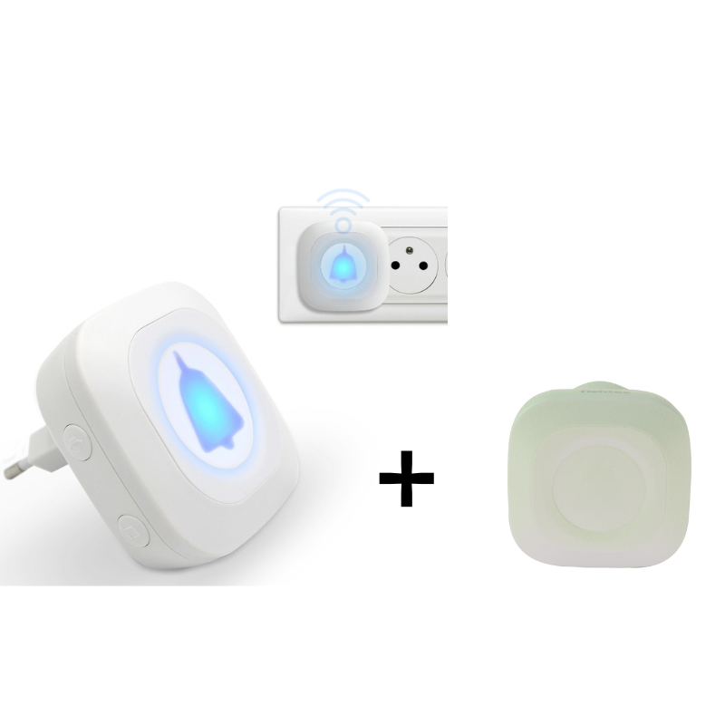 Pack sonnette d'appel d’urgence + récepteur supplémentaire - sans fil ni pile Identités - 1