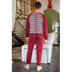 Grenouillère longues en Coton - rayée rouge- Col rond - L'Age d'Or L'âge d'or - 2