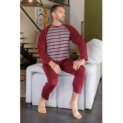 Grenouillère longues en Coton - rayée rouge- Col rond - L'Age d'Or L'âge d'or - 1