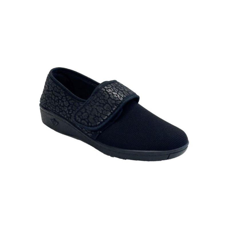 Chaussons avec velcro noires - Femme L'âge d'or - 1