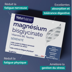 Magnésium bisglycinate - Réduire la fatigue NaturAvignon - 1