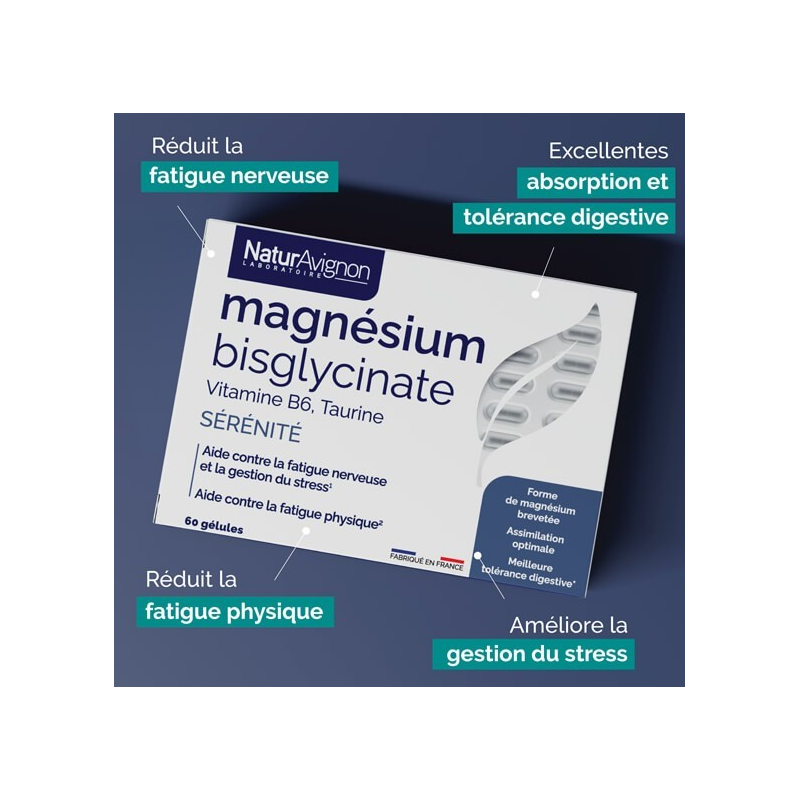 Magnésium bisglycinate - Réduire la fatigue NaturAvignon - 1