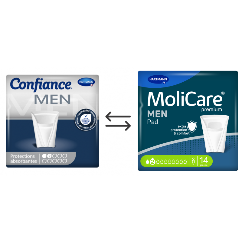 Confiance Men Pads 2 gouttes Hartmann - Protection urinaire homme Confiance Men - 2